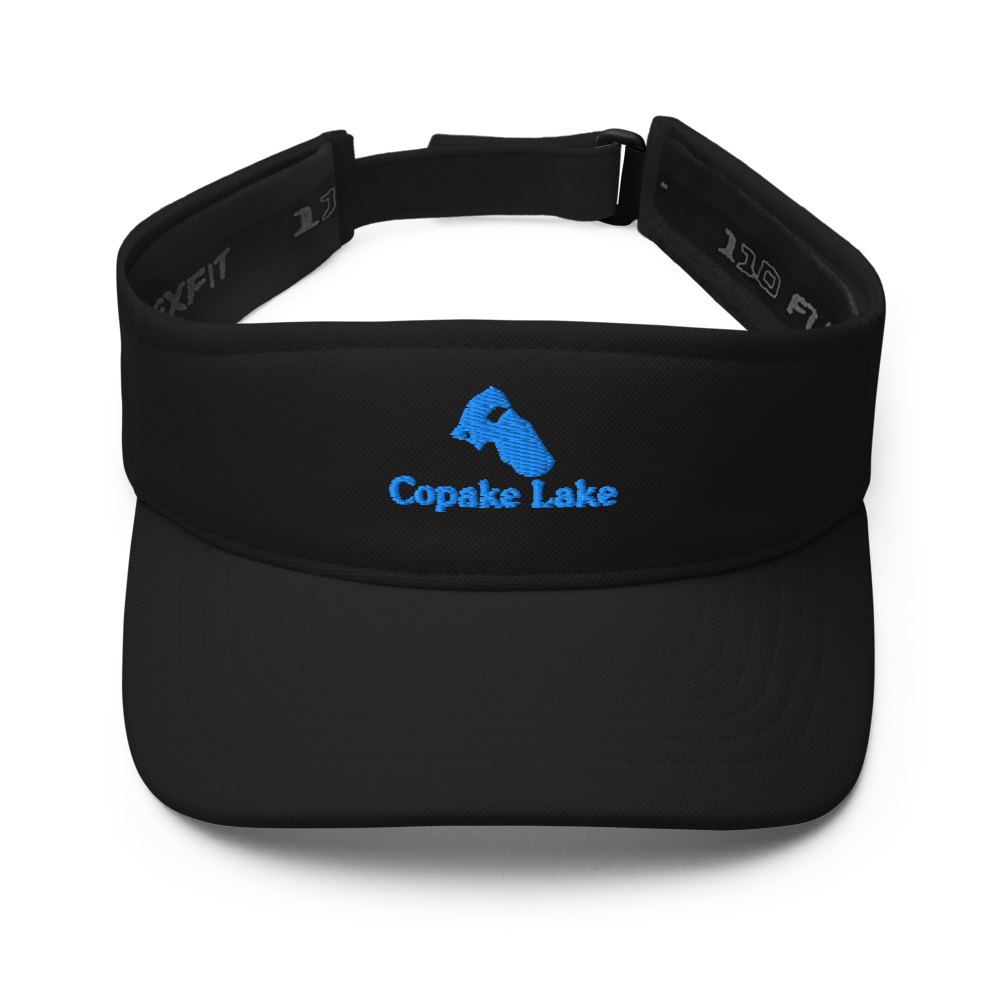 Copake Lake Visor with embroidered artwork & adjustable velcro strap