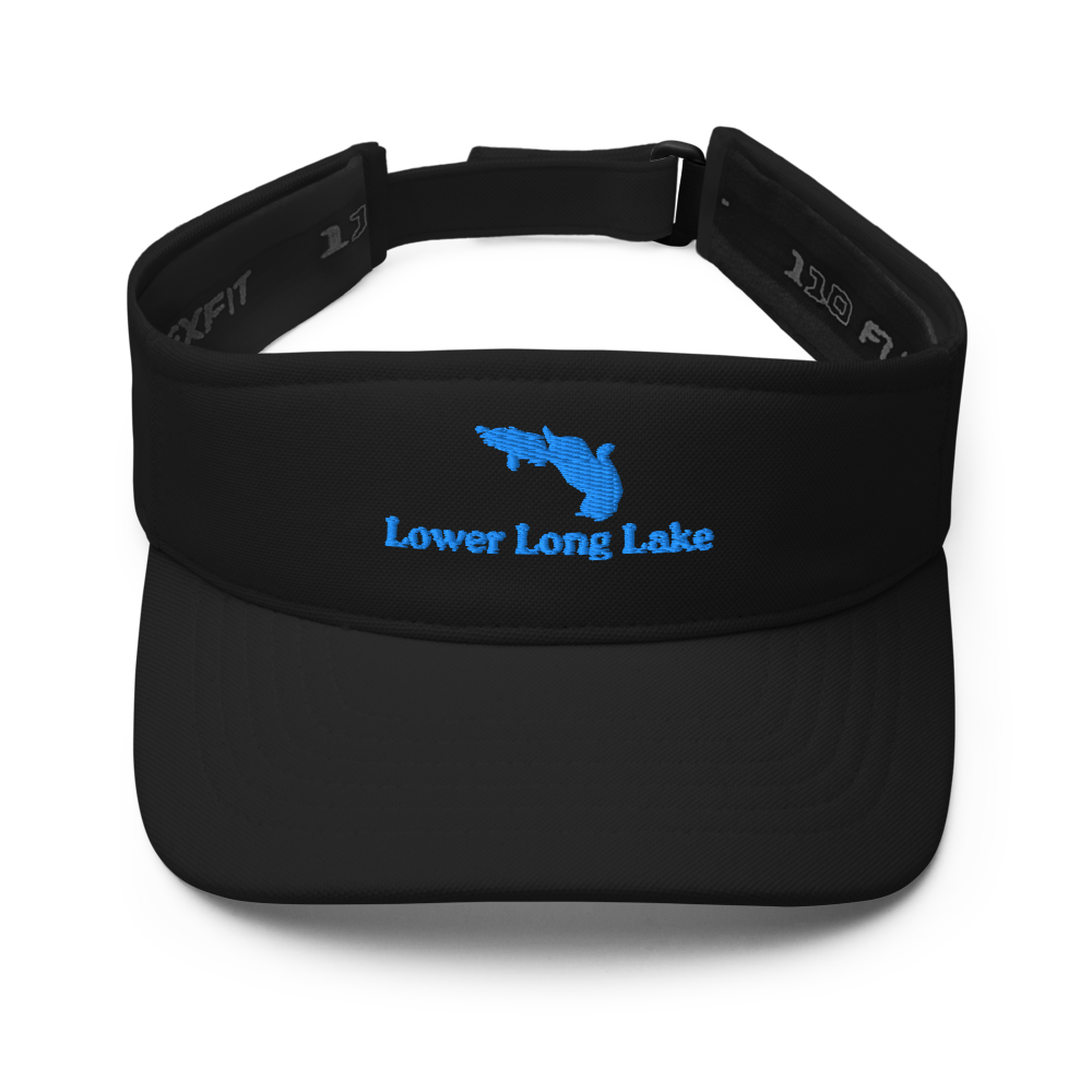 Lower Long Lake Visor with embroidered artwork & adjustable velcro strap