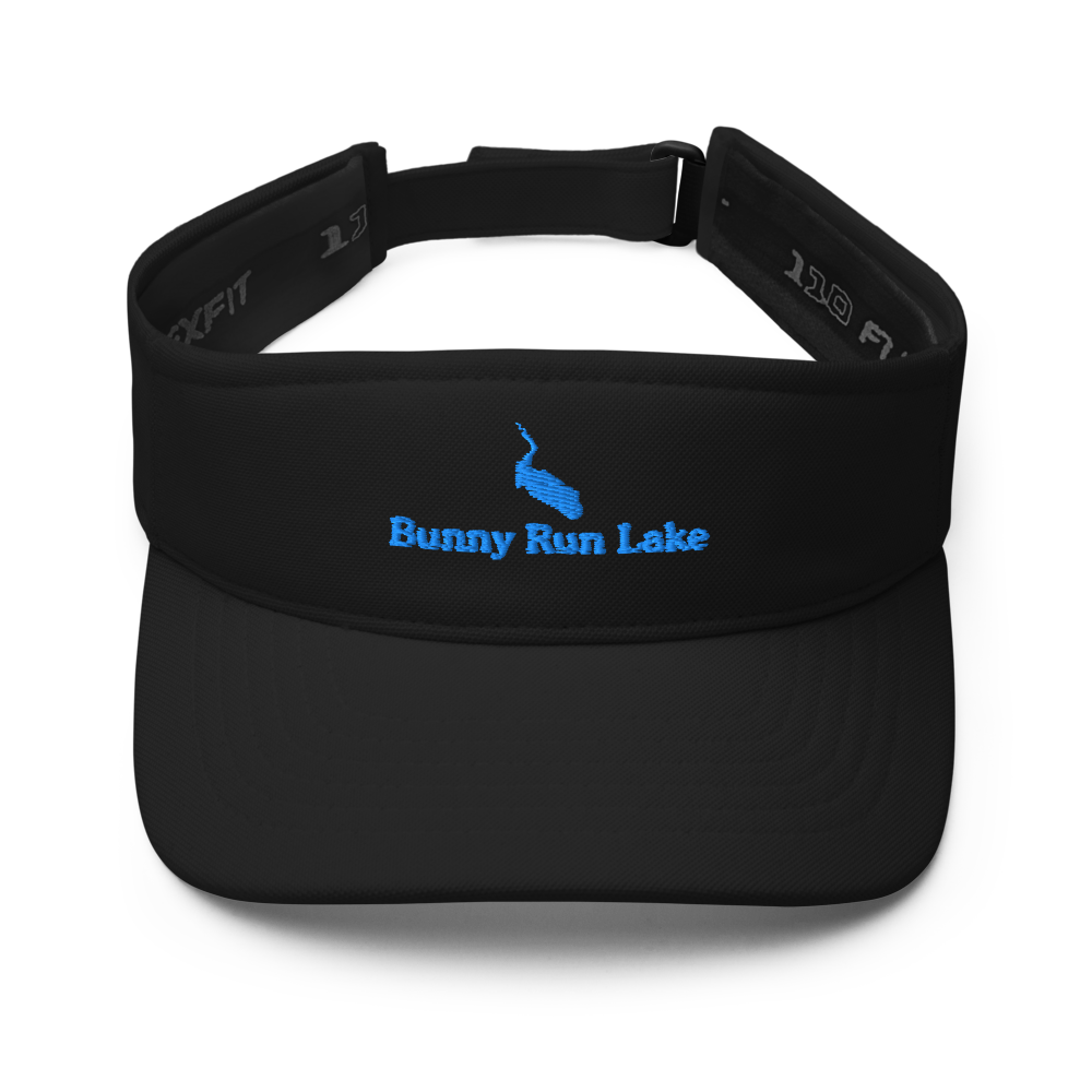 Bunny Run Lake Visor with embroidered artwork & adjustable velcro strap