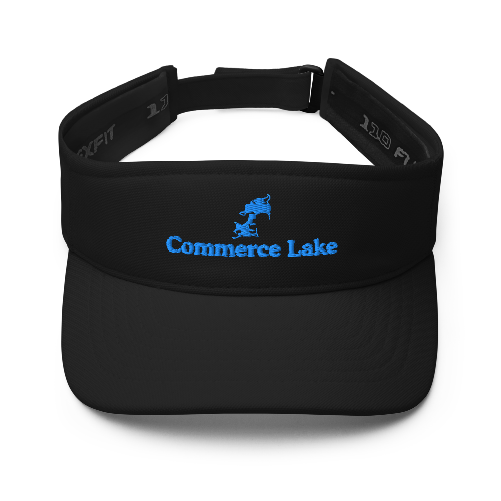 Commerce Lake Visor with embroidered artwork & adjustable velcro strap