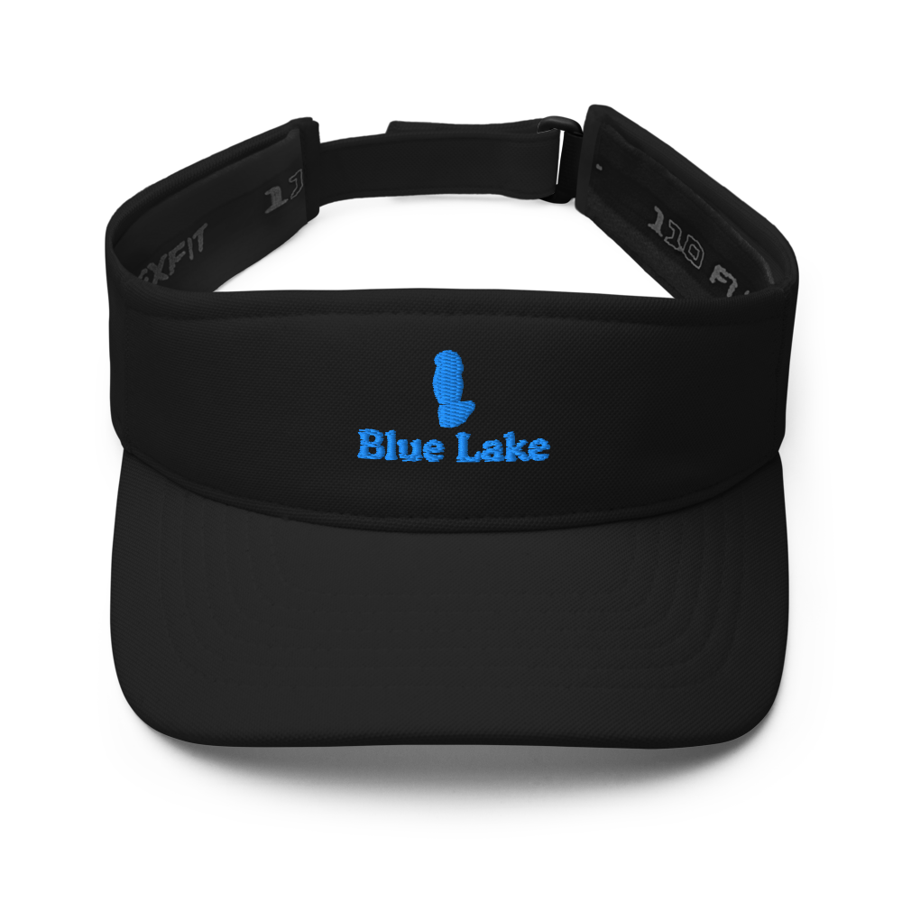 Blue Lake Visor with embroidered artwork & adjustable velcro strap