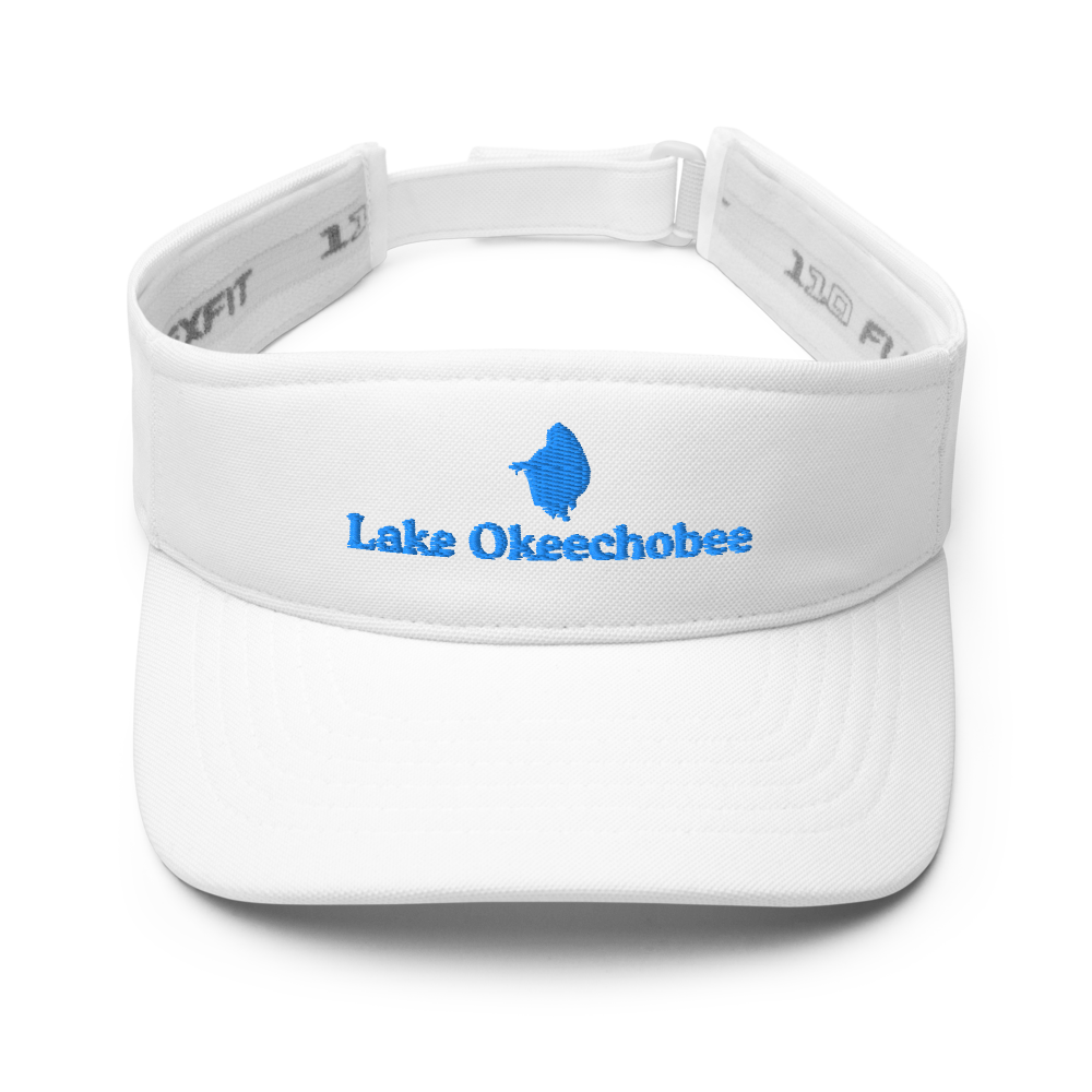 Lake Okeechobee Visor with embroidered artwork & adjustable velcro strap