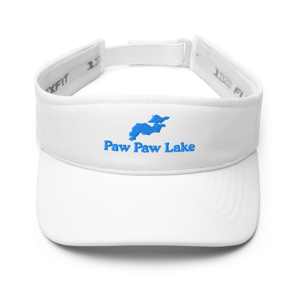 Paw Paw Lake Visor with embroidered artwork & adjustable velcro strap