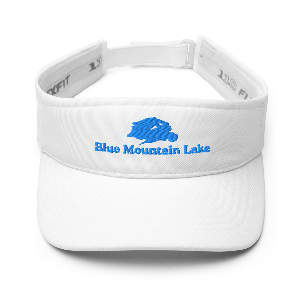 Blue Mountain Lake Visor with embroidered artwork & adjustable velcro strap