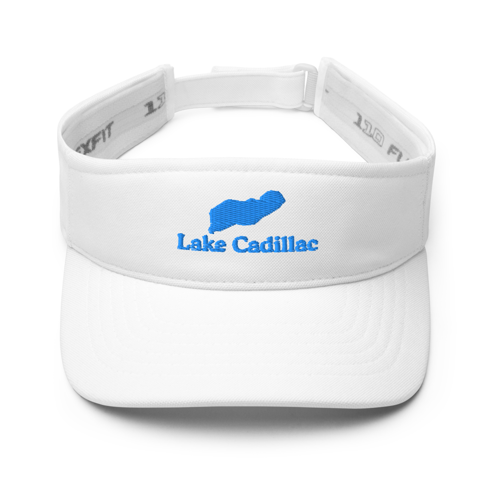 Lake Cadillac Visor with embroidered artwork & adjustable velcro strap