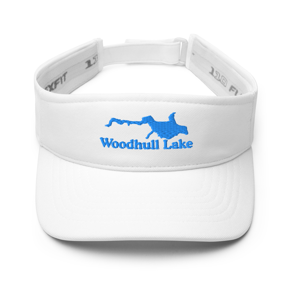 Woodhull Lake Visor with embroidered artwork & adjustable velcro strap