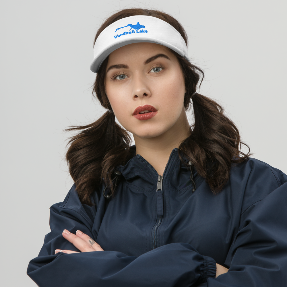 Woodhull Lake Visor with embroidered artwork & adjustable velcro strap