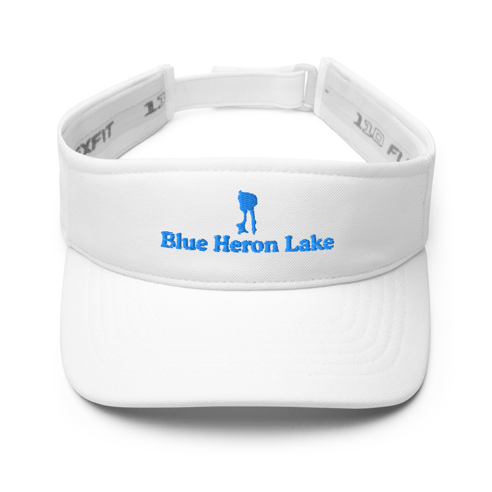 Blue Heron Lake Visor with embroidered artwork & adjustable velcro strap