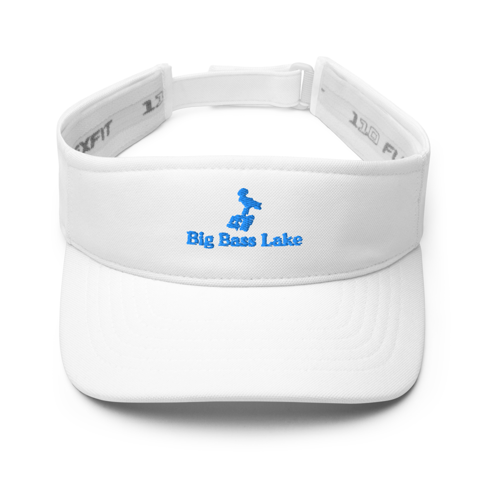 Big Bass Lake Visor with embroidered artwork & adjustable velcro strap
