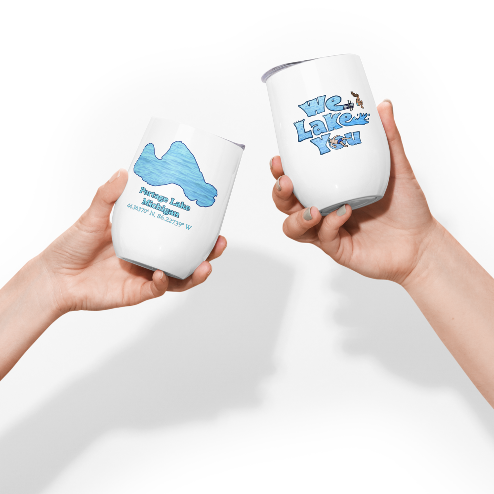 Portage Lake Wine Tumbler