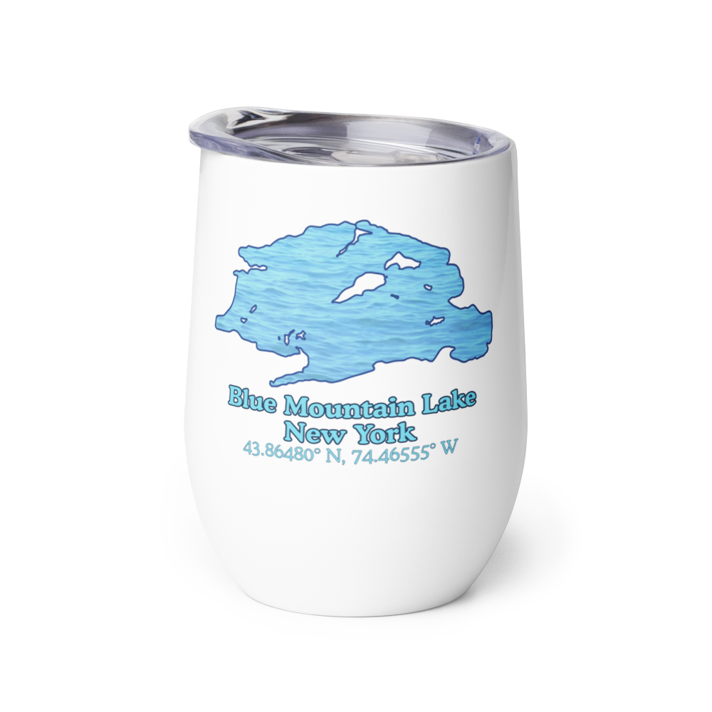 Blue Mountain Lake Wine Tumbler