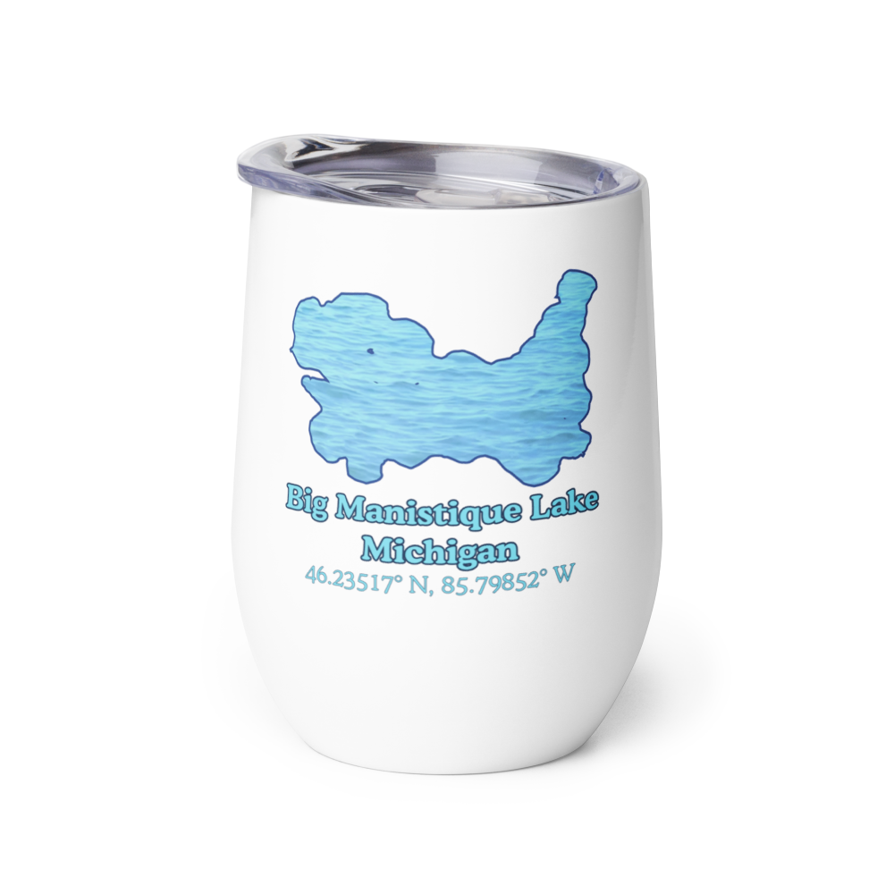 Big Manistique Lake Wine Tumbler