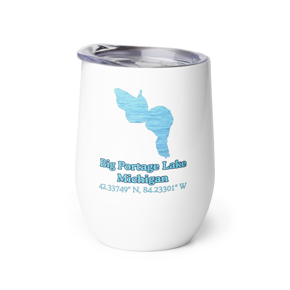 Big Portage Lake Wine Tumbler