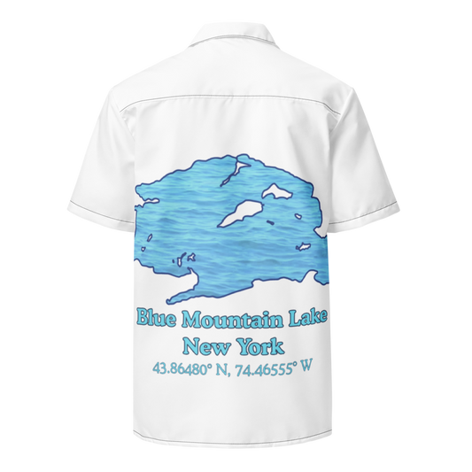 Blue Mountain Lake Button Down Shirt with over-sized print