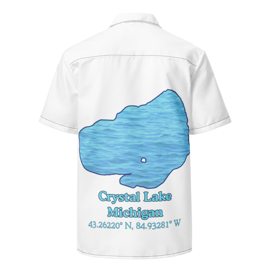 Crystal Lake Button Down Shirt with over-sized print
