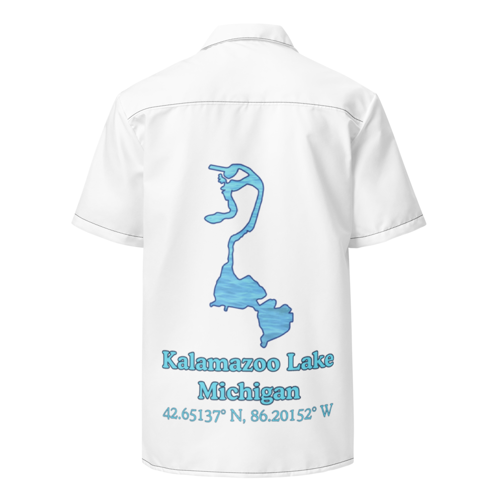 Kalamazoo Lake Button Down Shirt with over-sized print