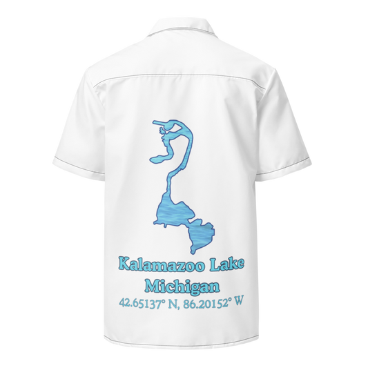 Kalamazoo Lake Button Down Shirt with over-sized print