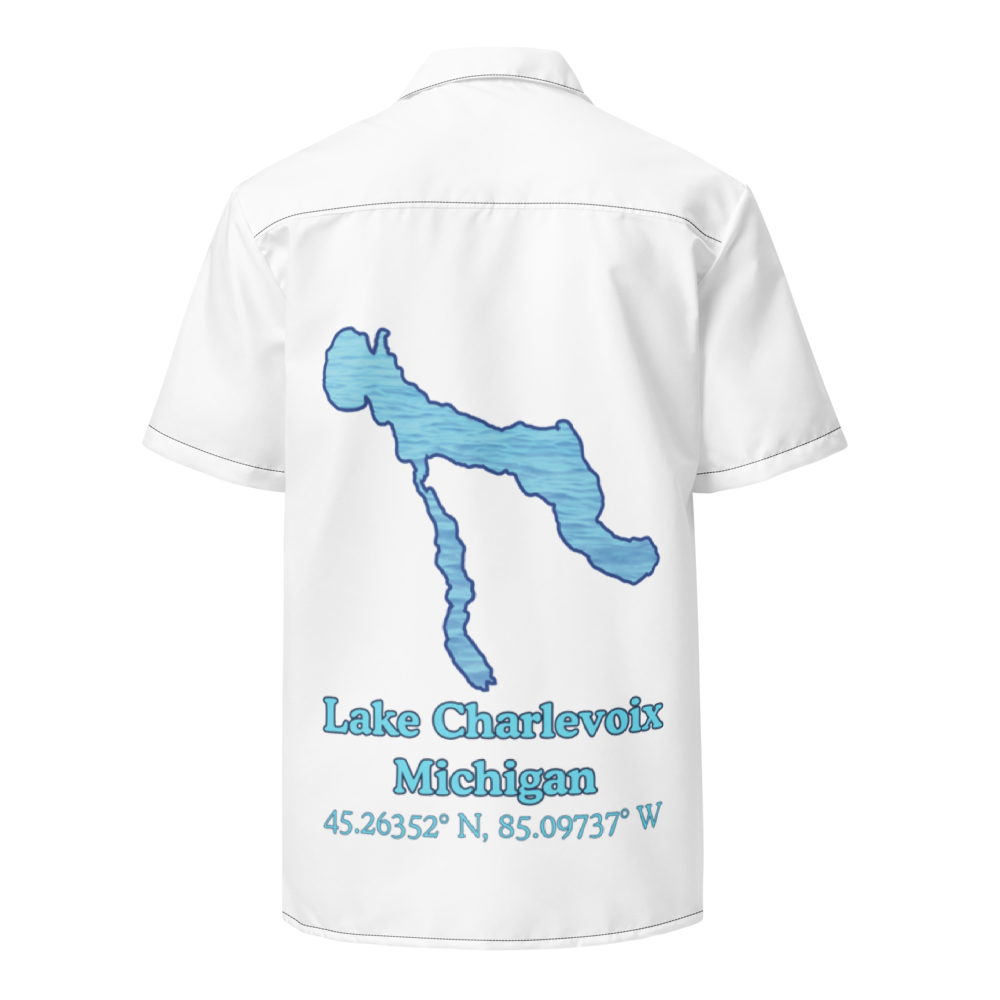Lake Charlevoix Button Down Shirt with over-sized print