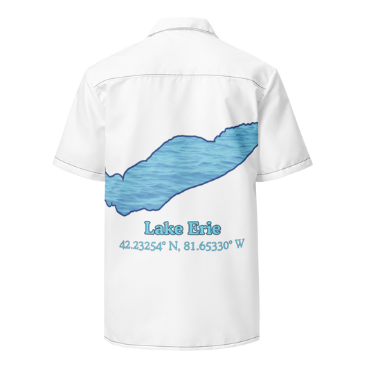 Lake Erie Button Down Shirt with over-sized print