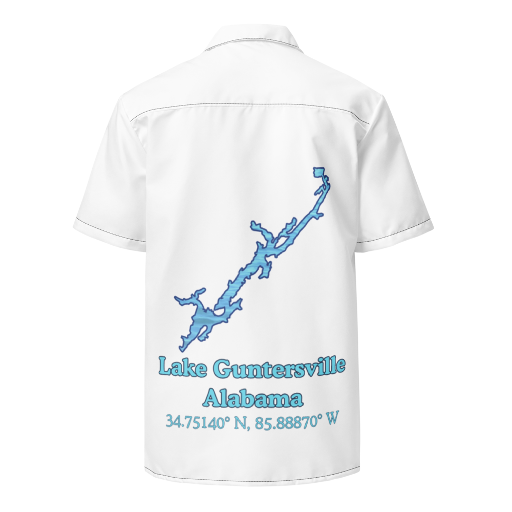 Lake Guntersville Button Down Shirt with over-sized print