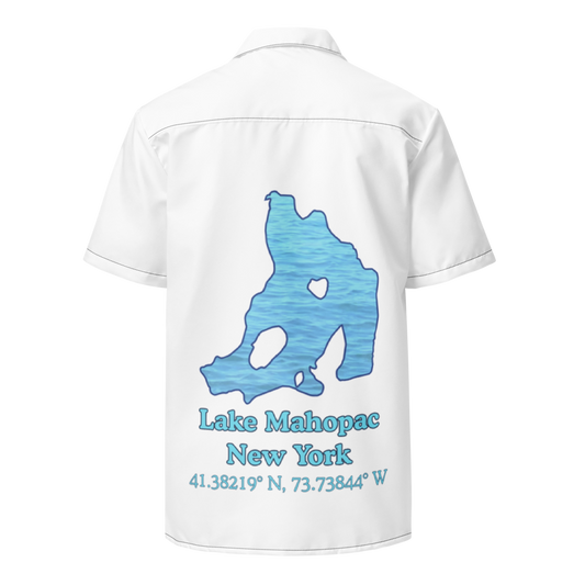 Lake Mahopac Button Down Shirt with over-sized print