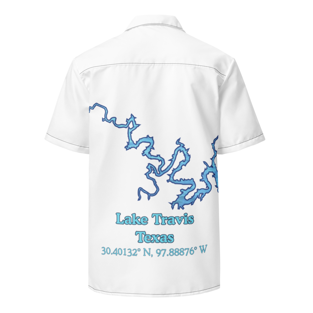 Lake Travis Button Down Shirt with over-sized print