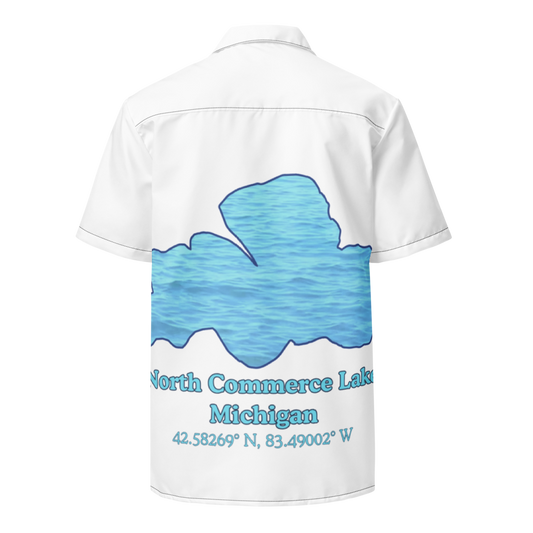 North Commerce Lake Button Down Shirt with over-sized print