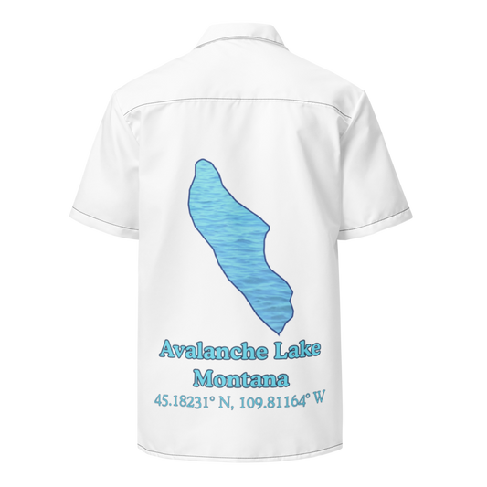 Avalanche Lake Button Down Shirt with over-sized print
