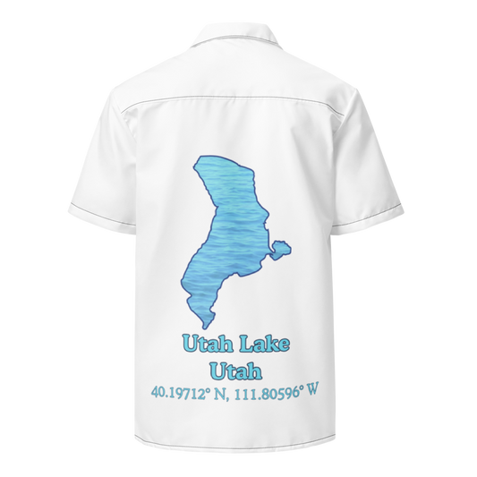 Utah Lake Button Down Shirt with over-sized print