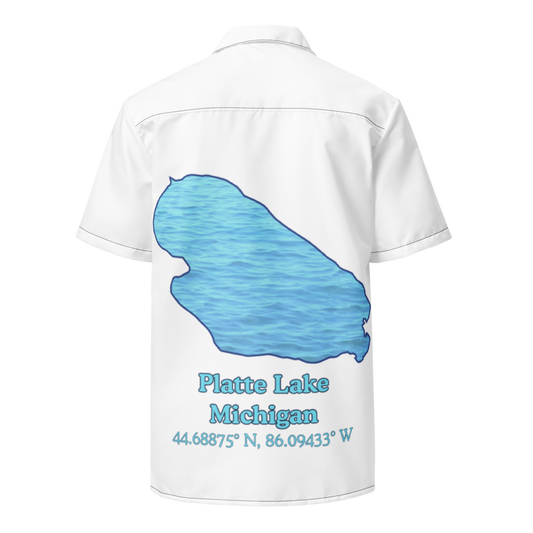Platte Lake Button Down Shirt with over-sized print