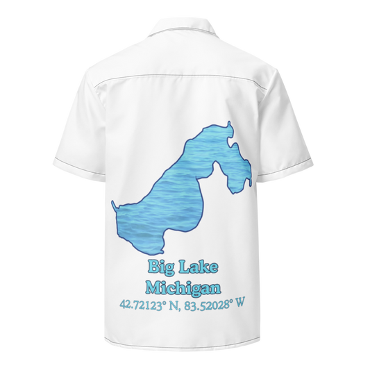 Big Lake Button Down Shirt with over-sized print