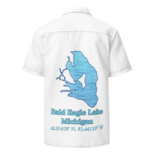 Bald Eagle Lake Button Down Shirt with over-sized print