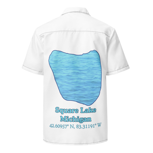 Square Lake Button Down Shirt with over-sized print