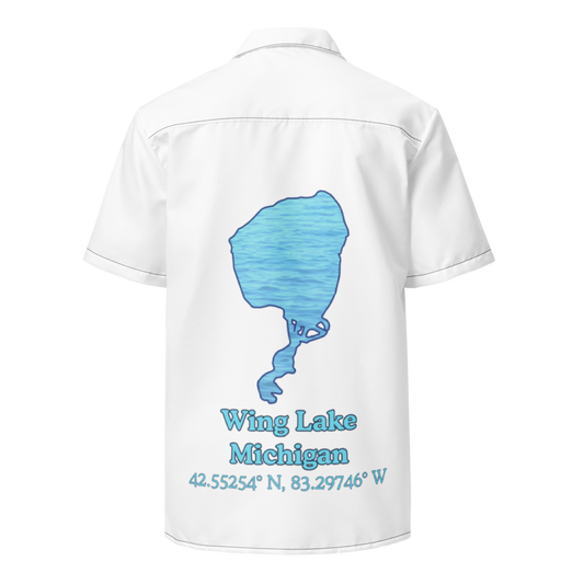 Wing Lake Button Down Shirt with over-sized print