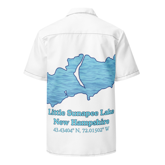 Little Sunapee Lake Button Down Shirt with over-sized print