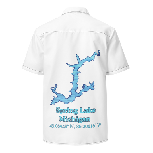 Spring Lake Button Down Shirt with over-sized print