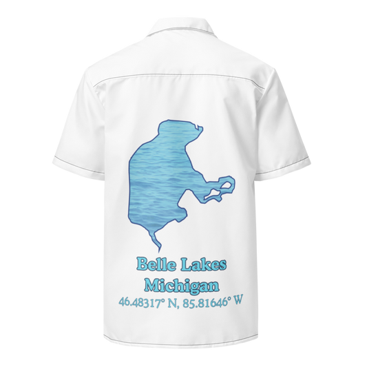 Belle Lakes Button Down Shirt with over-sized print