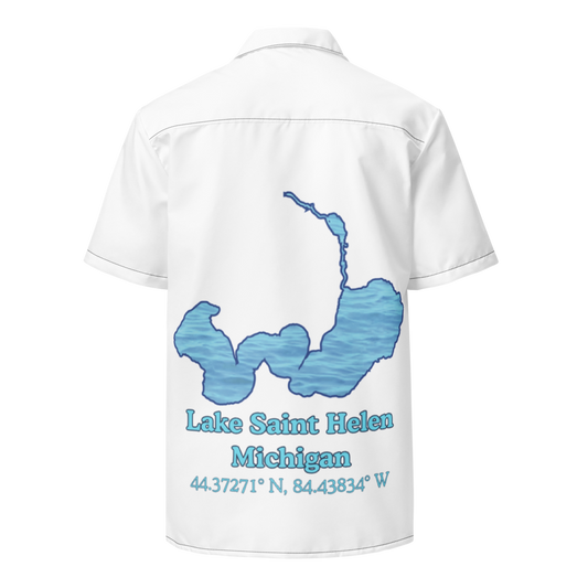 Lake Saint Helen Button Down Shirt with over-sized print