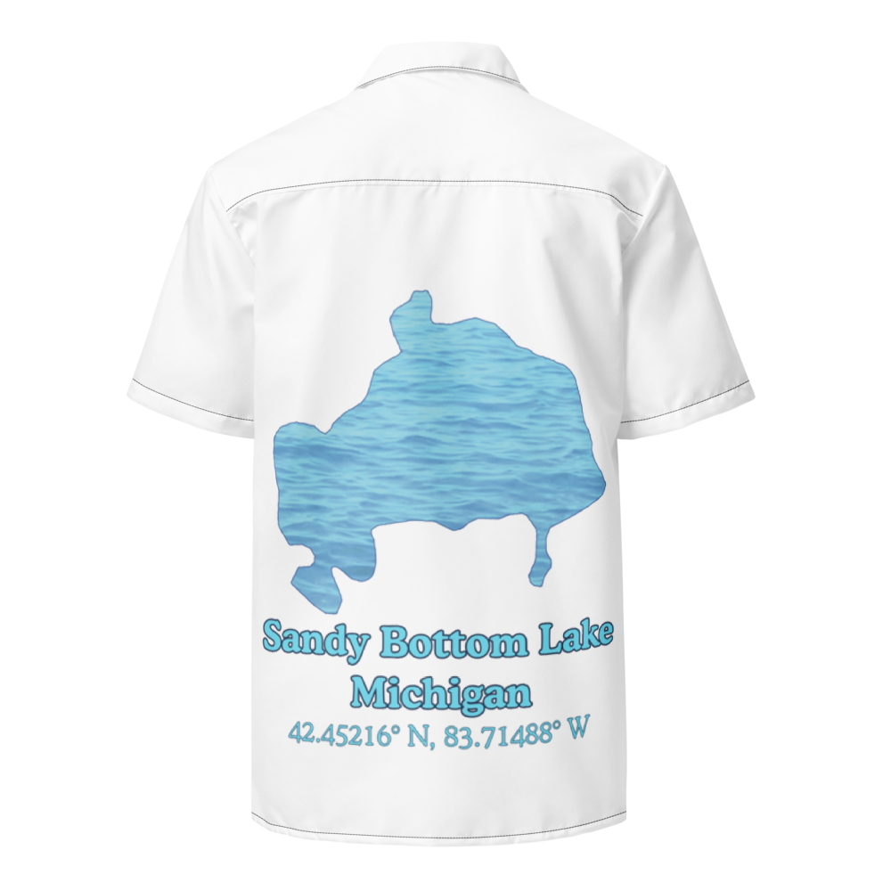 Sandy Bottom Lake Button Down Shirt with over-sized print