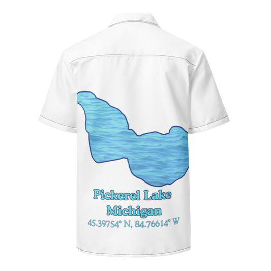 Pickerel Lake  Button Down Shirt with over-sized print