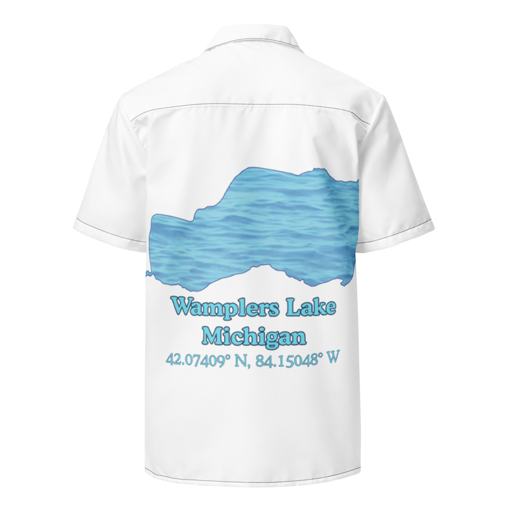 Wamplers Lake Button Down Shirt with over-sized print