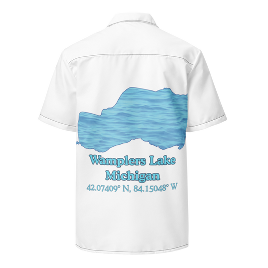 Wamplers Lake Button Down Shirt with over-sized print