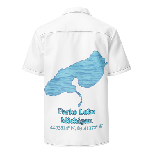 Parke Lake Button Down Shirt with over-sized print