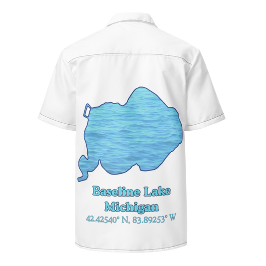 Baseline Lake Button Down Shirt with over-sized print