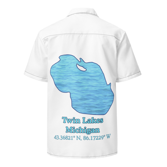 Twin Lakes Button Down Shirt with over-sized print
