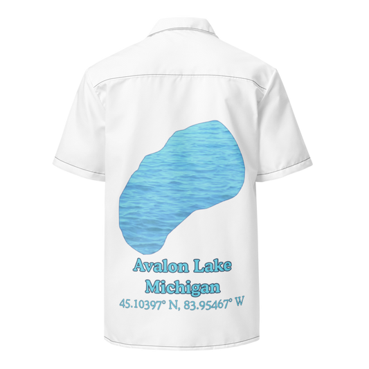 Avalon Lake Button Down Shirt with over-sized print