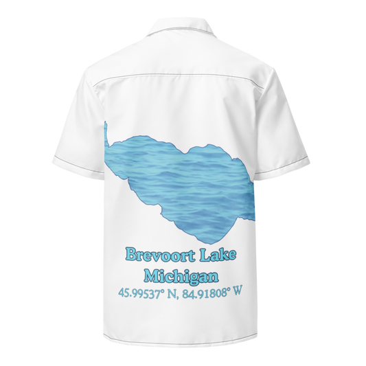 Brevoort Lake Button Down Shirt with over-sized print