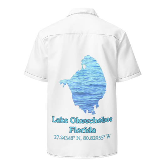 Lake Okeechobee Button Down Shirt with over-sized print