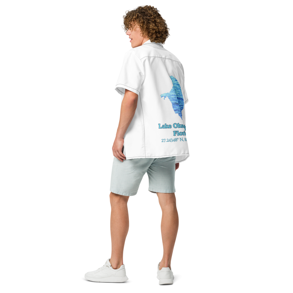 Lake Okeechobee Button Down Shirt with over-sized print
