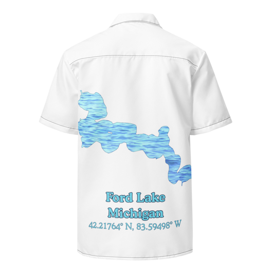 Ford Lake Button Down Shirt with over-sized print